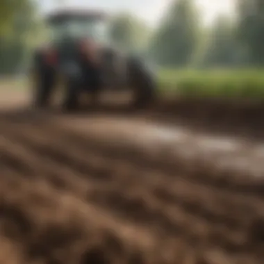 Soil Preparation for Corn Cultivation Rich soil being tilled for optimal corn growth