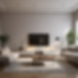 Modern minimalist living room with neutral tones