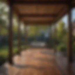 Elegant wooden porch cover enhancing outdoor aesthetics with natural elements