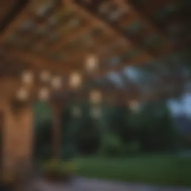 Practical installation of a pergola chandelier in an outdoor space