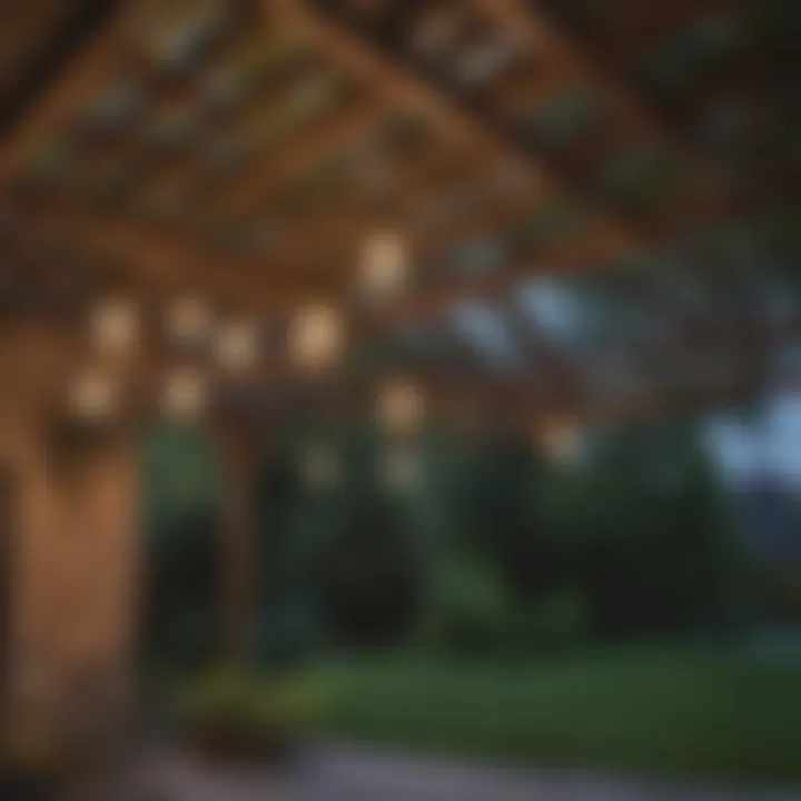 Practical installation of a pergola chandelier in an outdoor space