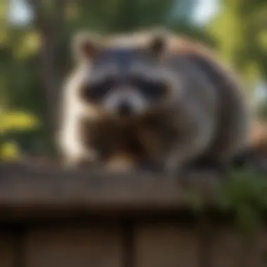 Homeowner Implementing Raccoon Deterrents Preventive measures against raccoons