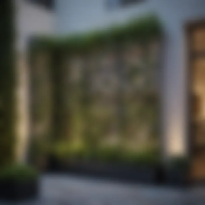 Elegant privacy trellis screen with integrated planter showcasing vibrant greenery