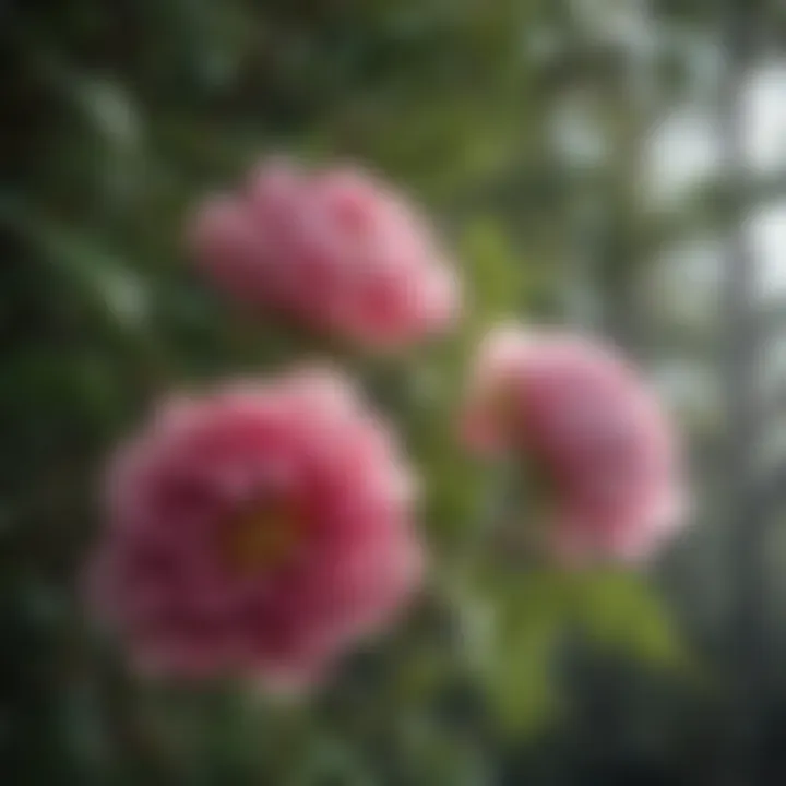Close-up of tree peony leaves showcasing pruning techniques