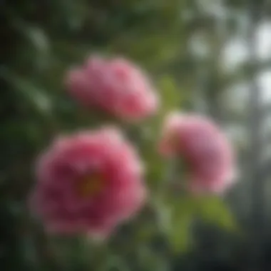 Detailed View of Pruning Techniques on Tree Peonies Close-up of tree peony leaves showcasing pruning techniques