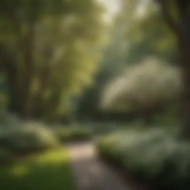 Lush garden featuring mature dogwood trees in full bloom