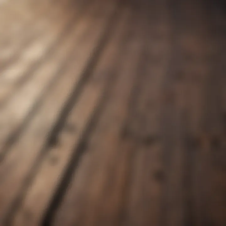 Close-up of a textured wooden deck showcasing wear and weathering