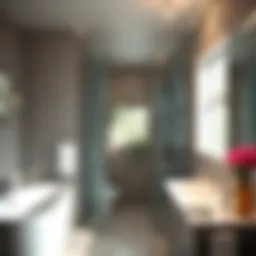 Shiny bathroom glass doors after cleaning