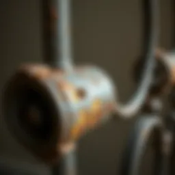 Close-up of rust on wrought iron furniture