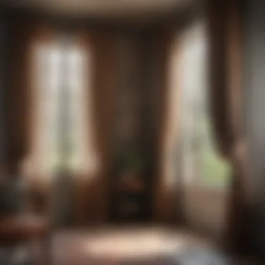 Elegant Rustic Curtains Elegant rustic curtains in a cozy farmhouse setting
