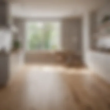 Bright kitchen with light hardwood flooring