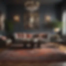 Luxurious living room with a statement rug