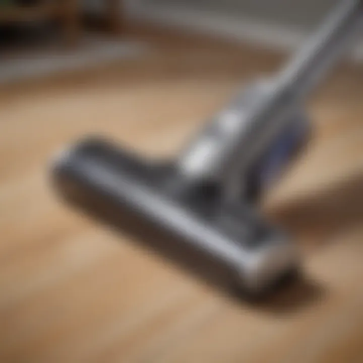 Close-up of Shark cordless vacuum features and controls