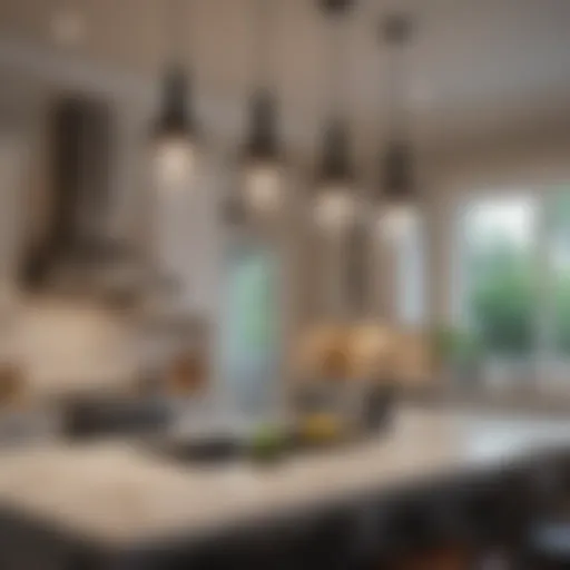 Elegant pendant lighting over a kitchen island