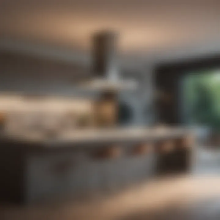 Modern recessed lighting in a contemporary kitchen