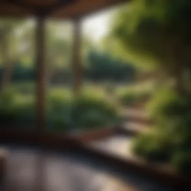 Integration of Aromatic Wood in Gardening A tranquil garden with aromatic wood materials integrated into the landscape