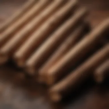 Sandalwood Sticks: Texture and Color Detail Close-up of sandalwood sticks showcasing texture and color