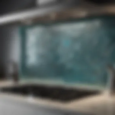 A sleek glass backsplash reflecting light beautifully