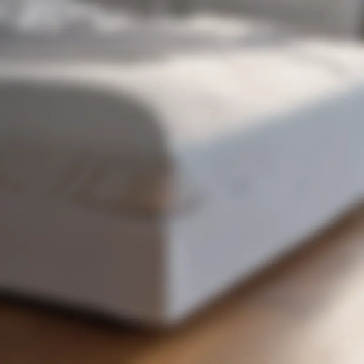 Close-up of a fitted sheet being tucked under a mattress corner.