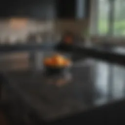 Luxurious Quartz Countertop with Dark Cabinets
