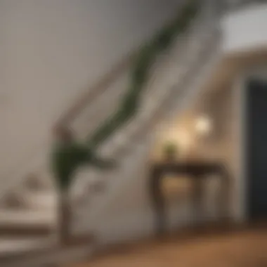 Minimalist Garland Arrangement Minimalist staircase showcasing a simple yet striking garland arrangement