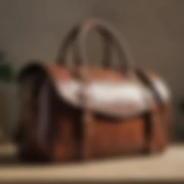 Pristine Leather Bag A pristine leather bag displayed against a neutral backdrop