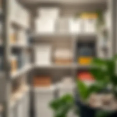 Efficient Storage Solutions Storage solutions such as bins and shelves utilized for efficient closet organization.