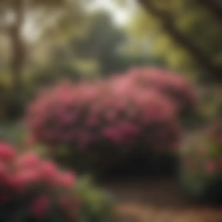 Azaleas enhancing the landscape of a serene garden