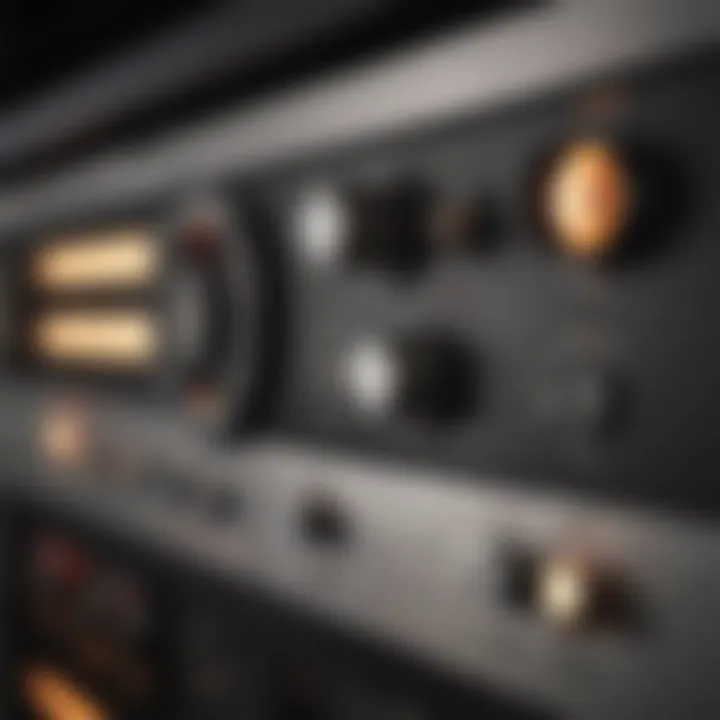 Close-up of gas oven control panel with advanced features