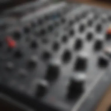 Close-up of mixer controls and settings