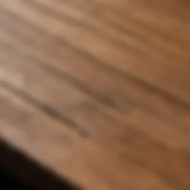 Close-up of teak wood showing natural grain and texture