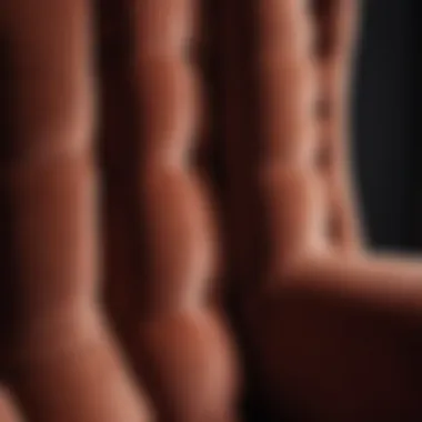 Close-up of velvet upholstery highlighting its softness