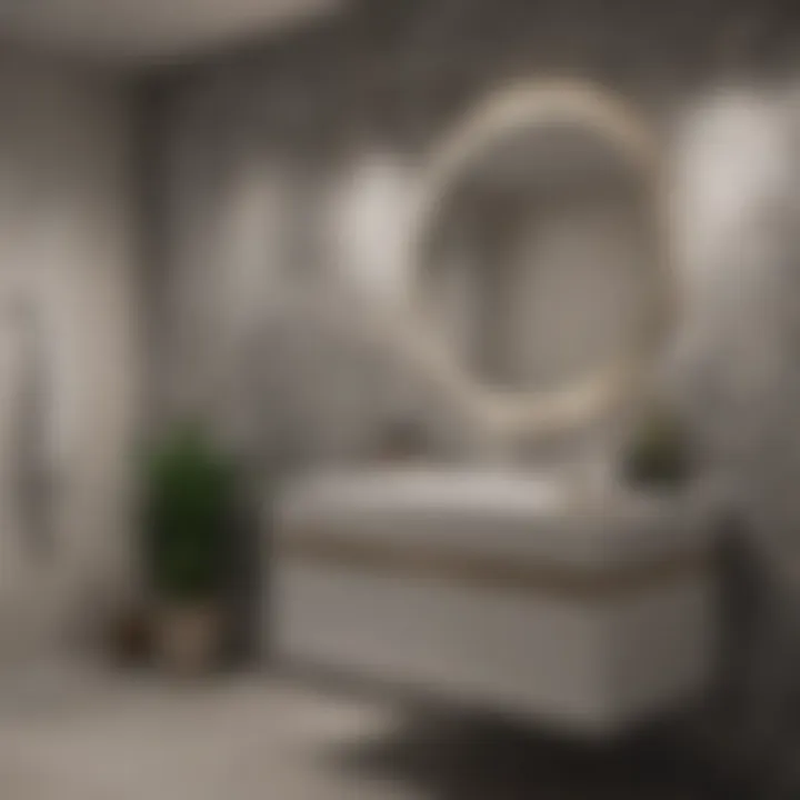 A beautifully maintained tiled wall in a contemporary bathroom