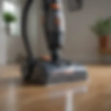 A close-up view of advanced suction technology in a modern hoover