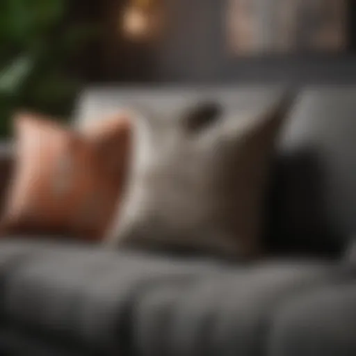 Elegant selection of decorative pillows on a sofa