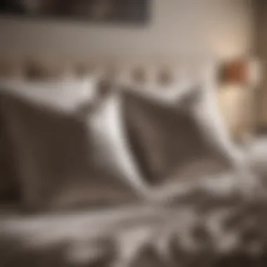 Comfortable bedroom setup with plush pillows on the bed