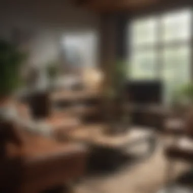 Cozy living space with sustainable furniture choices