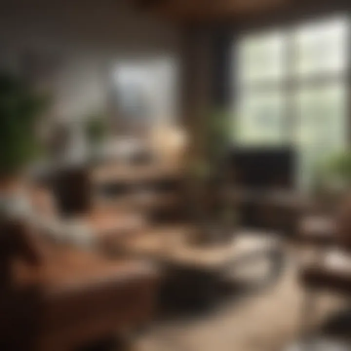 Cozy living space with sustainable furniture choices