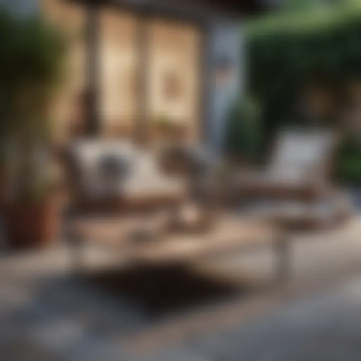 Outdoor patio with chic furniture for relaxation