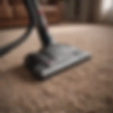 A vacuum cleaner effectively removing dirt from a carpet