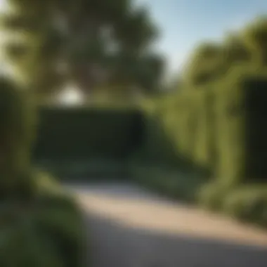 Beautifully Landscaped Outdoor Space A beautifully landscaped outdoor space featuring a fence hedge