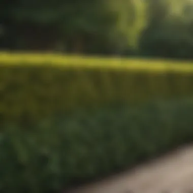 A variety of fence hedge species showcasing different foliage colors