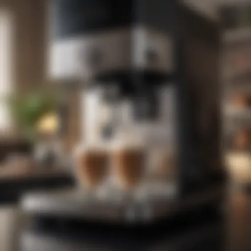 Close-up of an integrated coffee maker showcasing its sleek design and modern technology