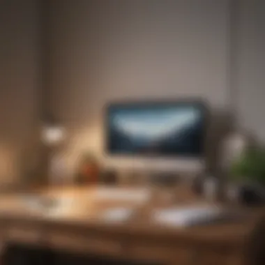 Aesthetically Arranged Plain Desk with Decorative Touches Aesthetic plain desk arrangement with decorative elements