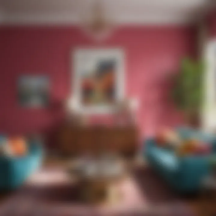 Vibrant color palette in a stylish living room