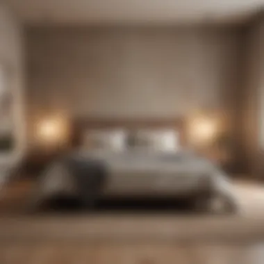 Minimalist Bedroom with Earth Tones A minimalist bedroom with calming earth tones