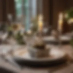 Elegant table setting with small gift boxes