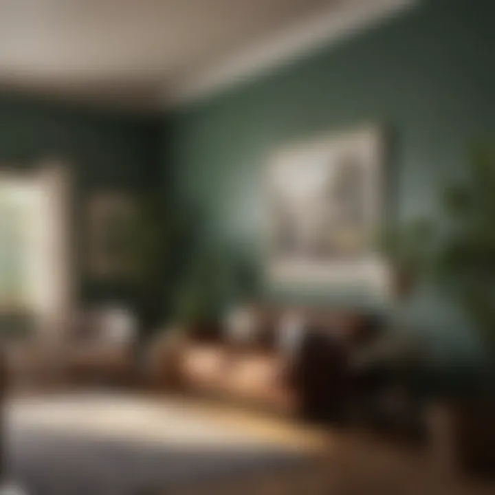 A well-lit room with painted walls