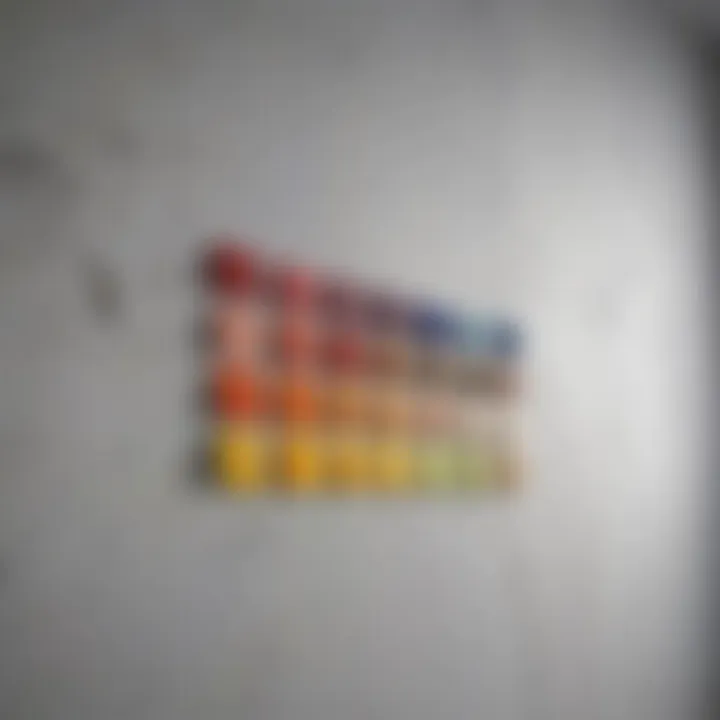 Paint samples on a wall for testing