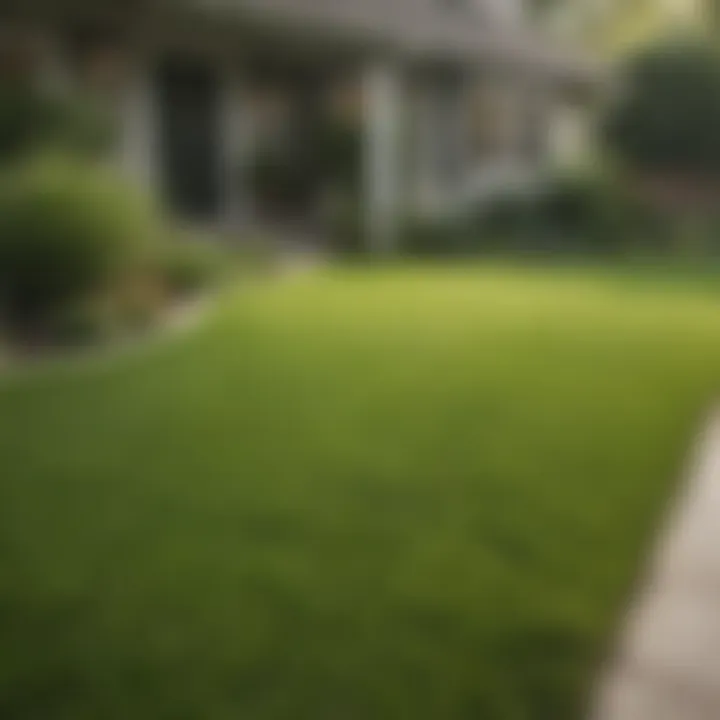 Lush green lawn after Turf Builder application